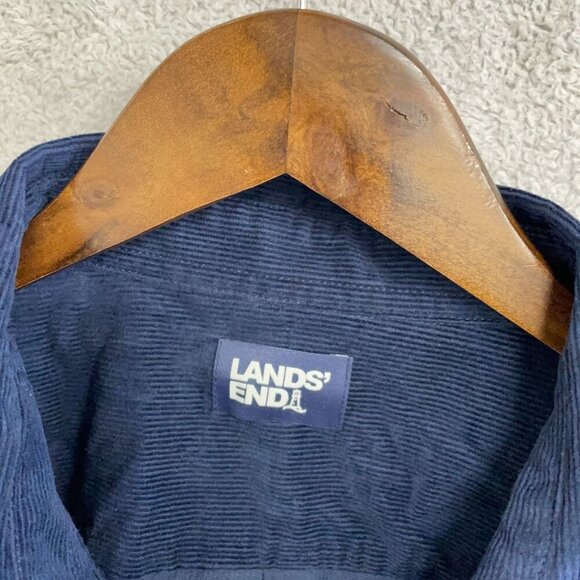 NEW Lands' End Men's XXL Navy Corduroy Shirt Jacket Button-Up  Long Sleeve - Picture 6 of 9